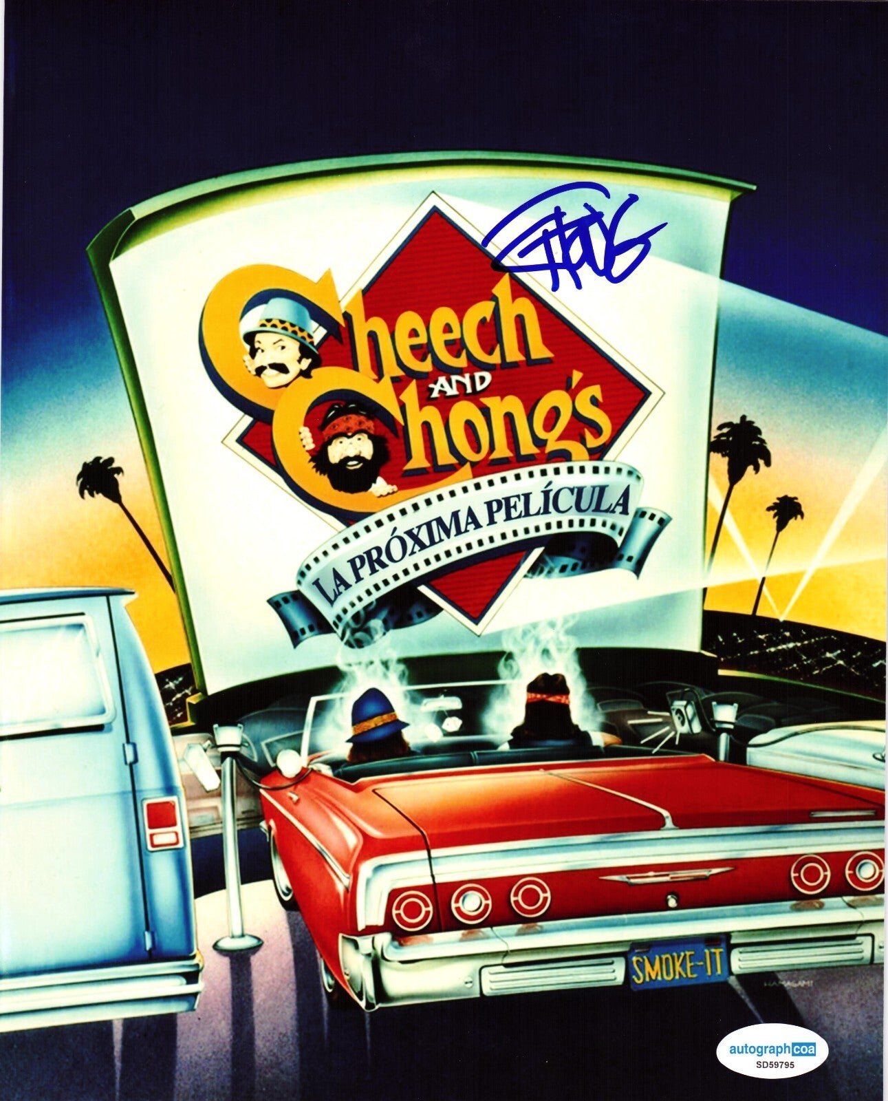 Tommy Chong Up In Smoke Cheech & Chong Signed 8x10 Photo w/ACOA SD59795