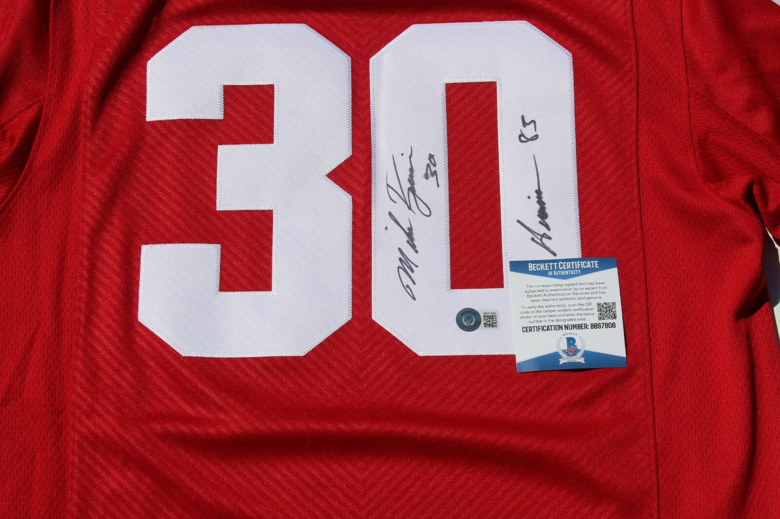 Mike Rozier Signed Nebraska Cornhuskers Adidas M Jersey w/Beckett COA BB97808