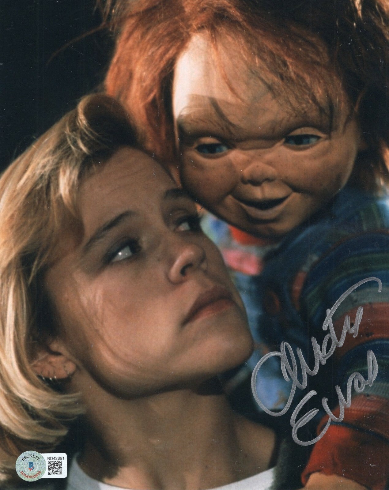Christine Elise Signed Child's Play Movie 8x10 Photo w/Beckett COA BD42891