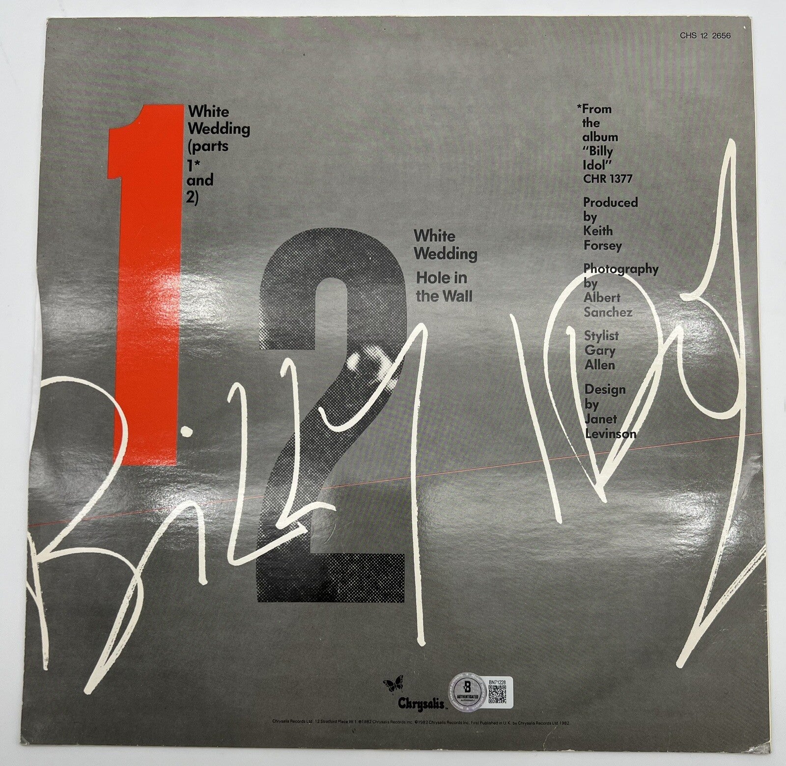 Billy Idol Signed White Wedding Vinyl Record Album LP BECKETT COA BAS BN71228