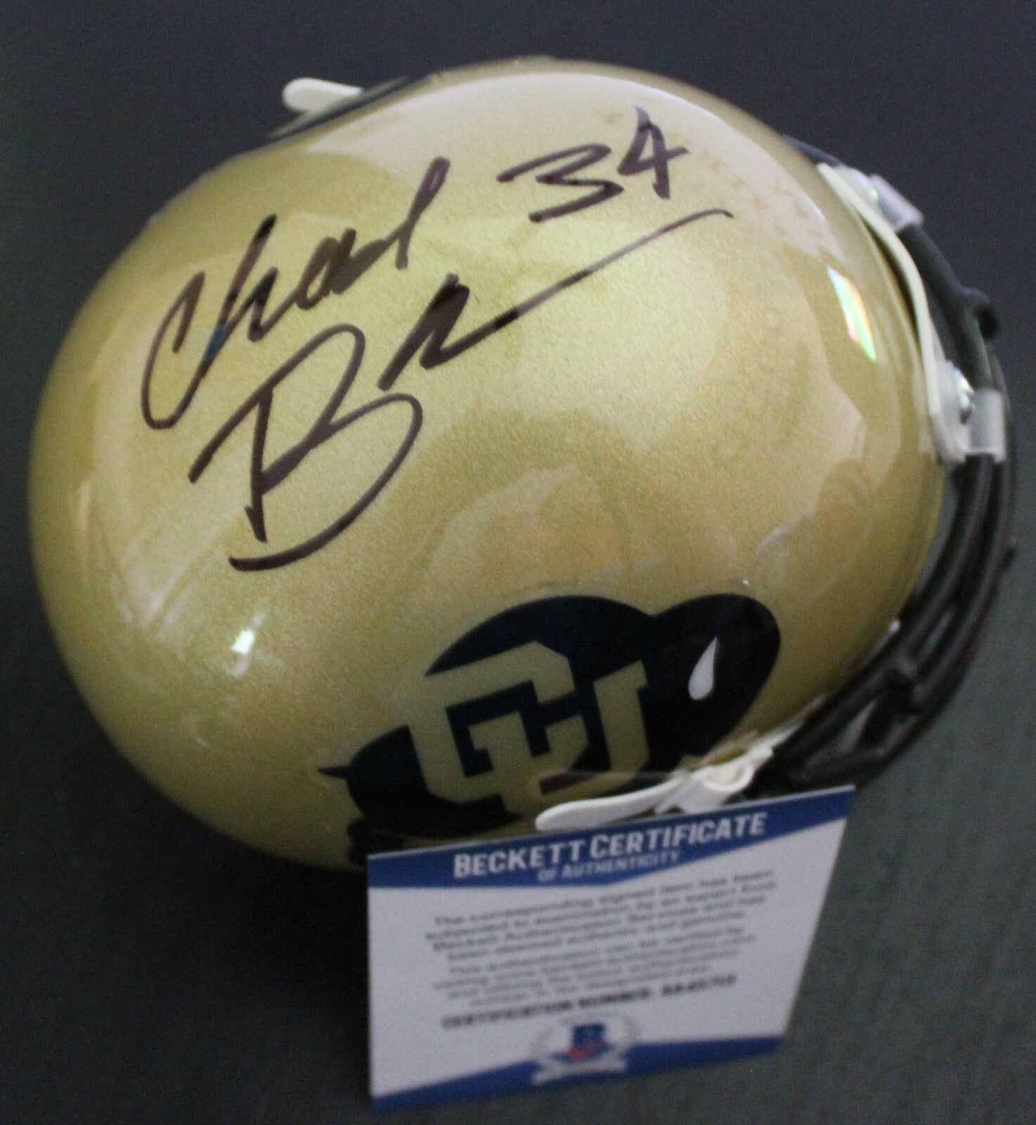 Chad Brown Signed Colorado Buffaloes Mini Helmet w/Beckett COA AA45714 BAS