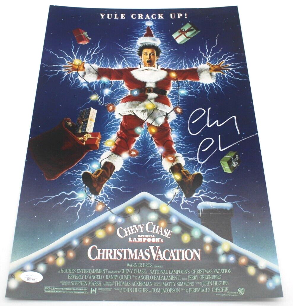 Chevy Chase National Lampoon's Christmas Vacation Signed 12x18 Photo W/JSA COA