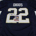 Logan Diggs Signed Custom Blue Notre Dame Jersey w/JSA COA Witness Go Irish #1