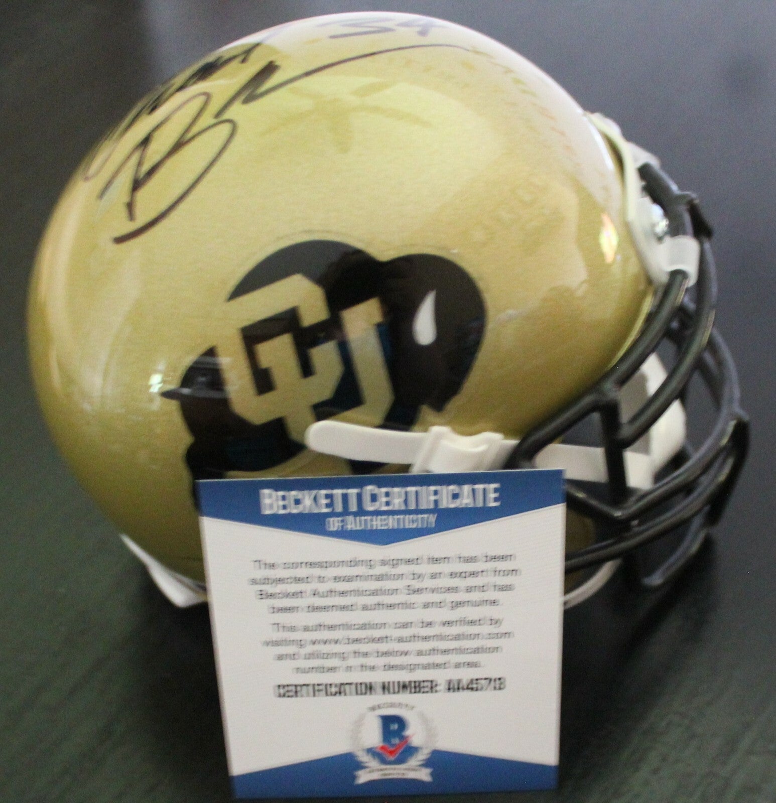 Chad Brown Signed Colorado Buffaloes Mini Helmet w/Beckett COA AA45713 BAS