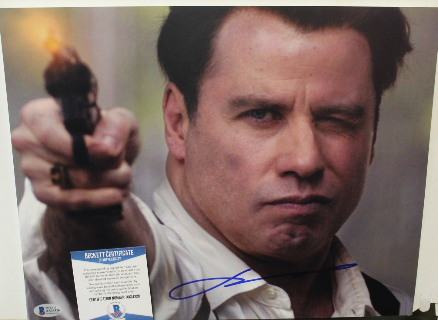 John Travolta Signed Pulp Fiction 11x14 Photo w/Beckett COA AA24326 