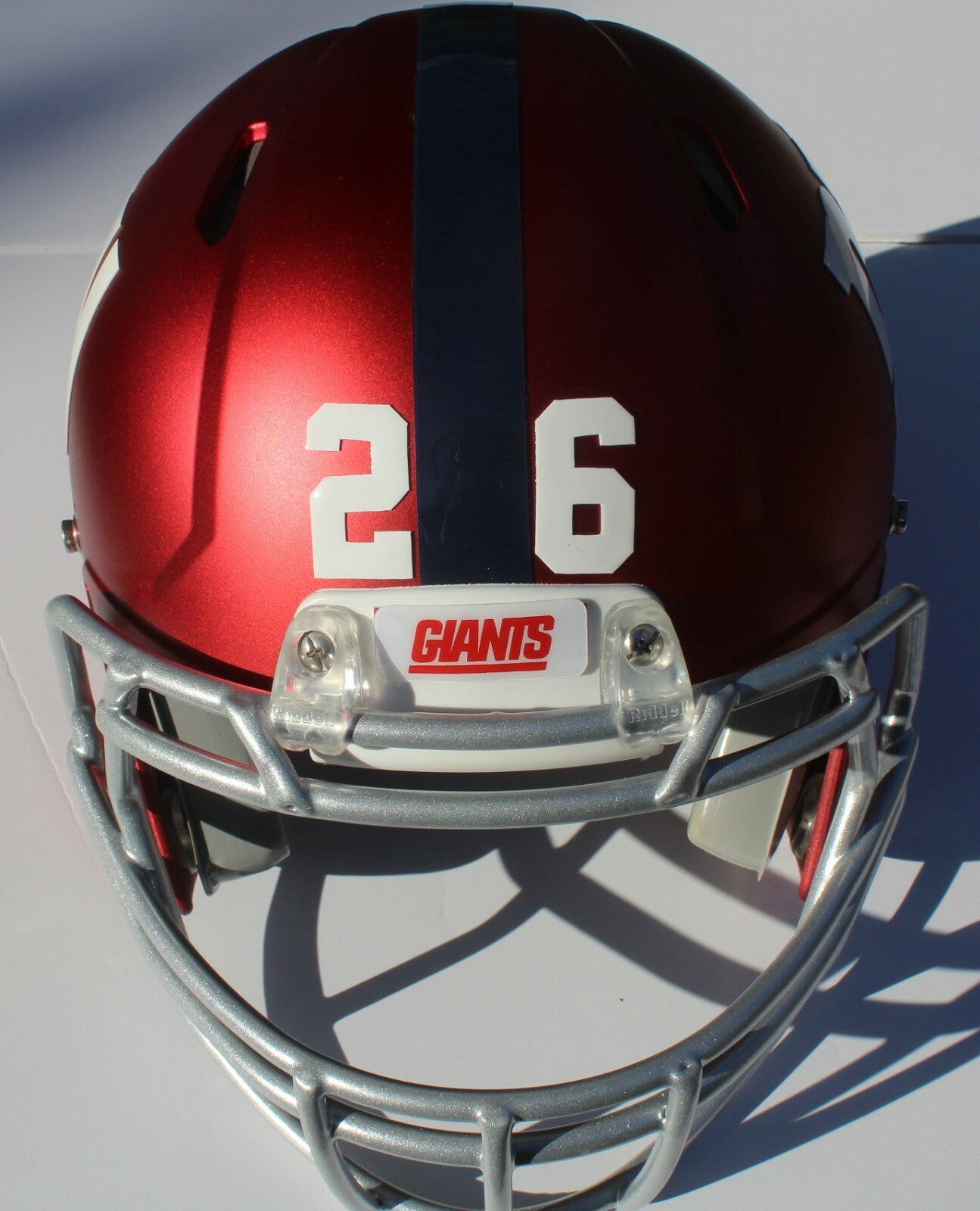 New York Giants Custom Speed Blaze Football Helmet QB Decals Used Barkley