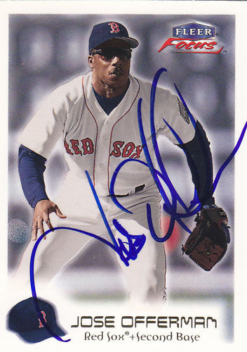 Jose Offerman Signed Card W/COA Red Sox Fleer Focus