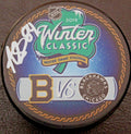 Alexandre Fortin Signed 2019 Blackhawks Winter Classic Puck w/COA Notre Dame 