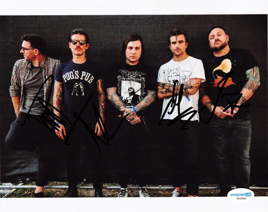 L.S. Dunes Group Signed 8x10 Photo w/ACOA SD59844 Anthony Green Frank Iero