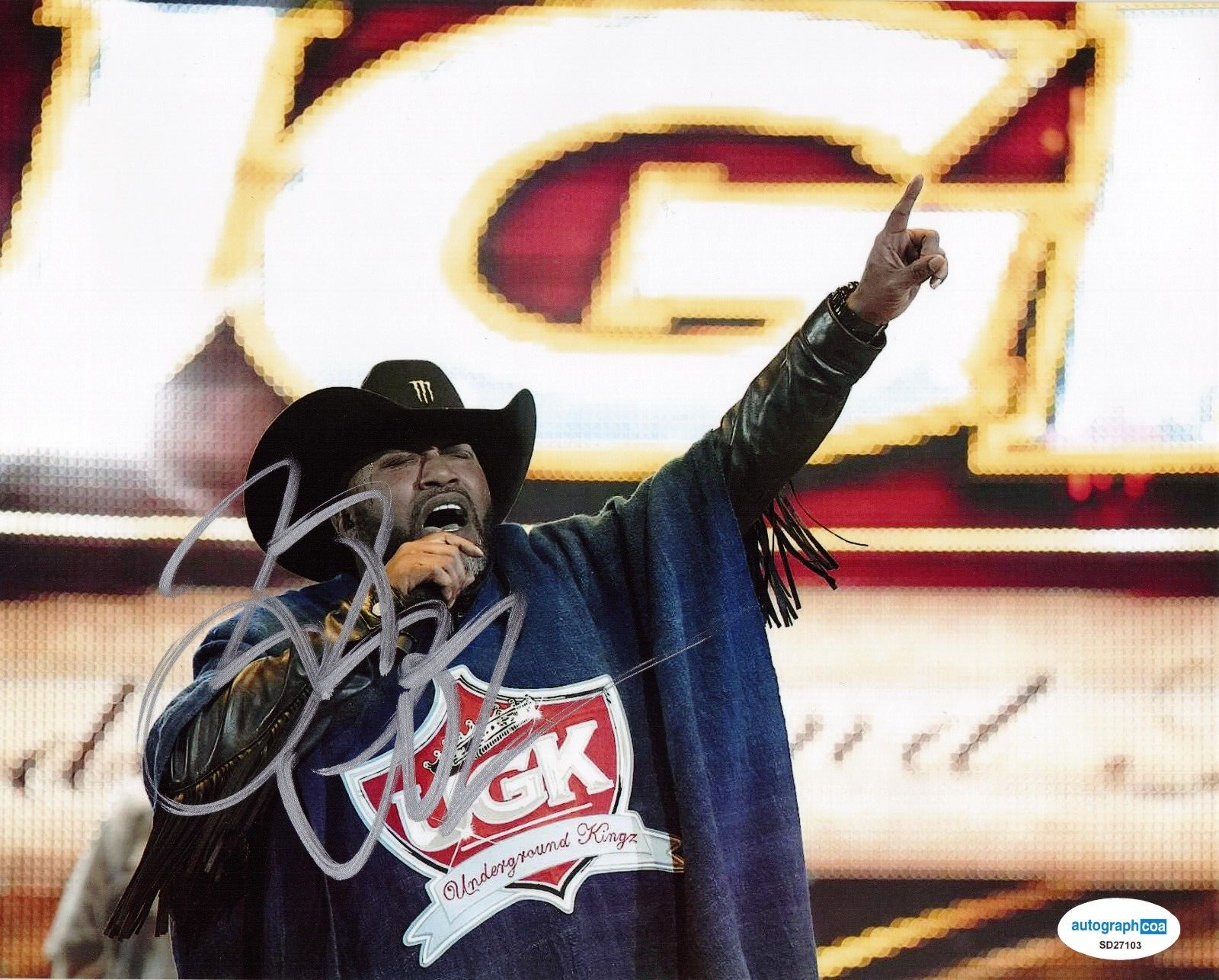 Bun B Signed 8x10 Photo Rapper Hip Hop UGK Trill OG w/ACOA SD27103