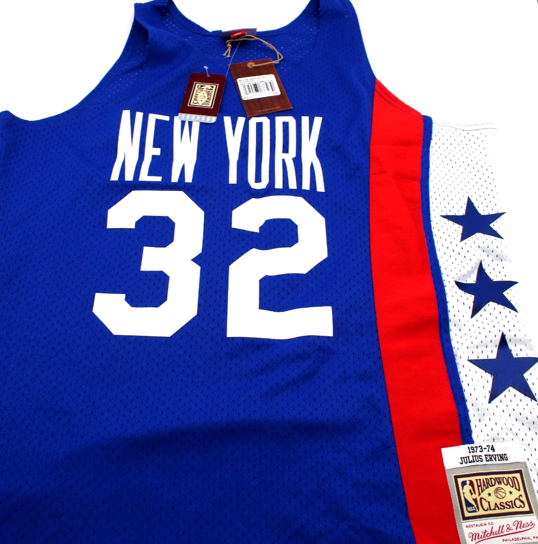 Julius Erving Signed New York Nets Mitchell Ness XL Jersey W/BAS COA BY018623