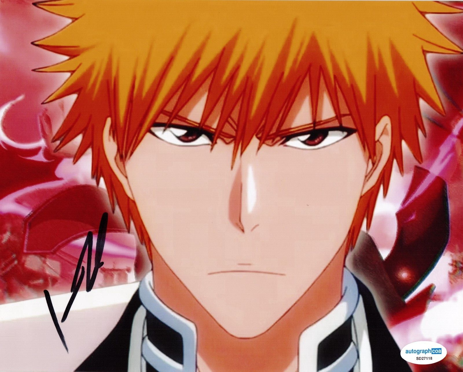Johnny Yong Bosch Signed Bleach Ichigo Kurosaki 8x10 Photo w/ACOA SD27118