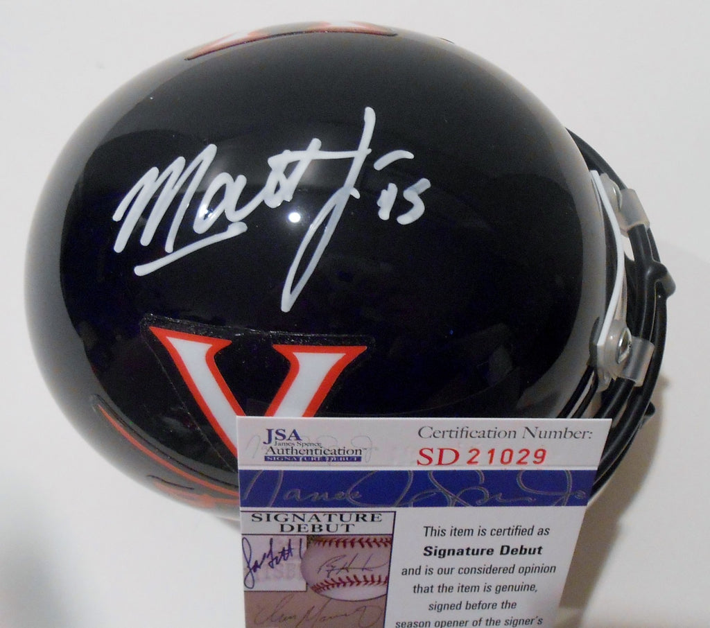 Matt Johns Signed UVA Virginia Cavaliers Mini Helmet w/JSA COA SD21029 C