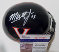 Matt Johns Signed UVA Virginia Cavaliers Mini Helmet w/JSA COA SD21029 C