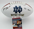 Tyler Buchner Signed Notre Dame Fighting Irish Logo Football w/JSA COA Witness 