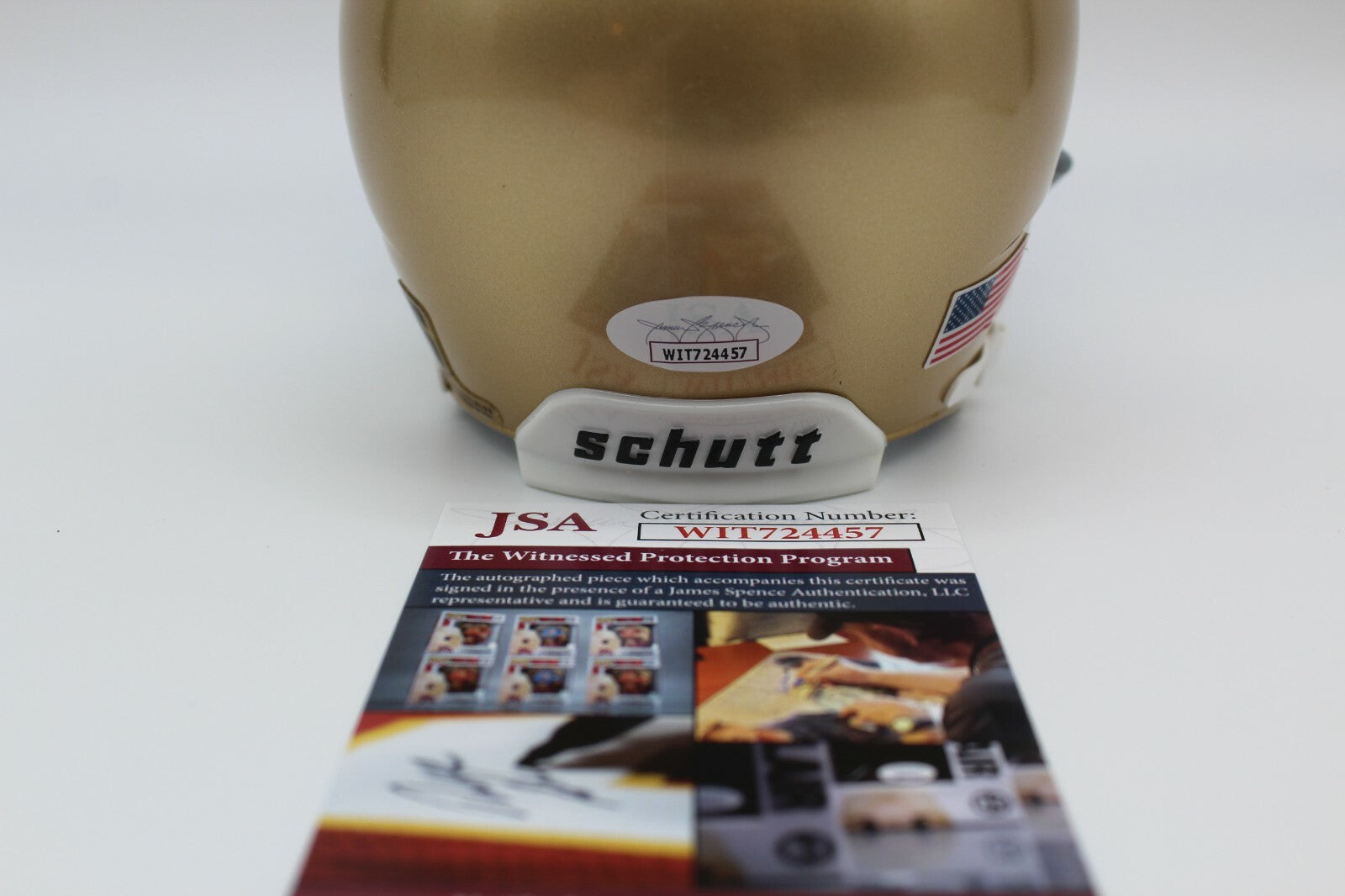 Isaiah Foskey Signed Notre Dame Fighting Irish Mini Helmet w/JSA COA Witness 