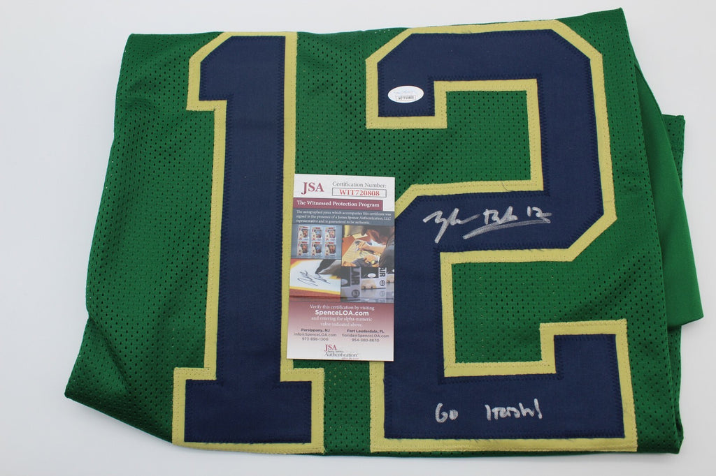 Tyler Buchner Signed Custom Notre Dame Green Jersey w/JSA COA Witness Go Irish!