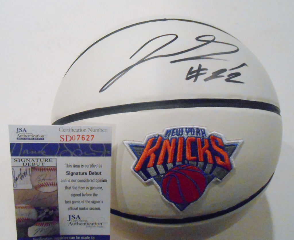 Jerian Grant Signed New York Knicks Logo Basketball w/JSA COA SD07627
