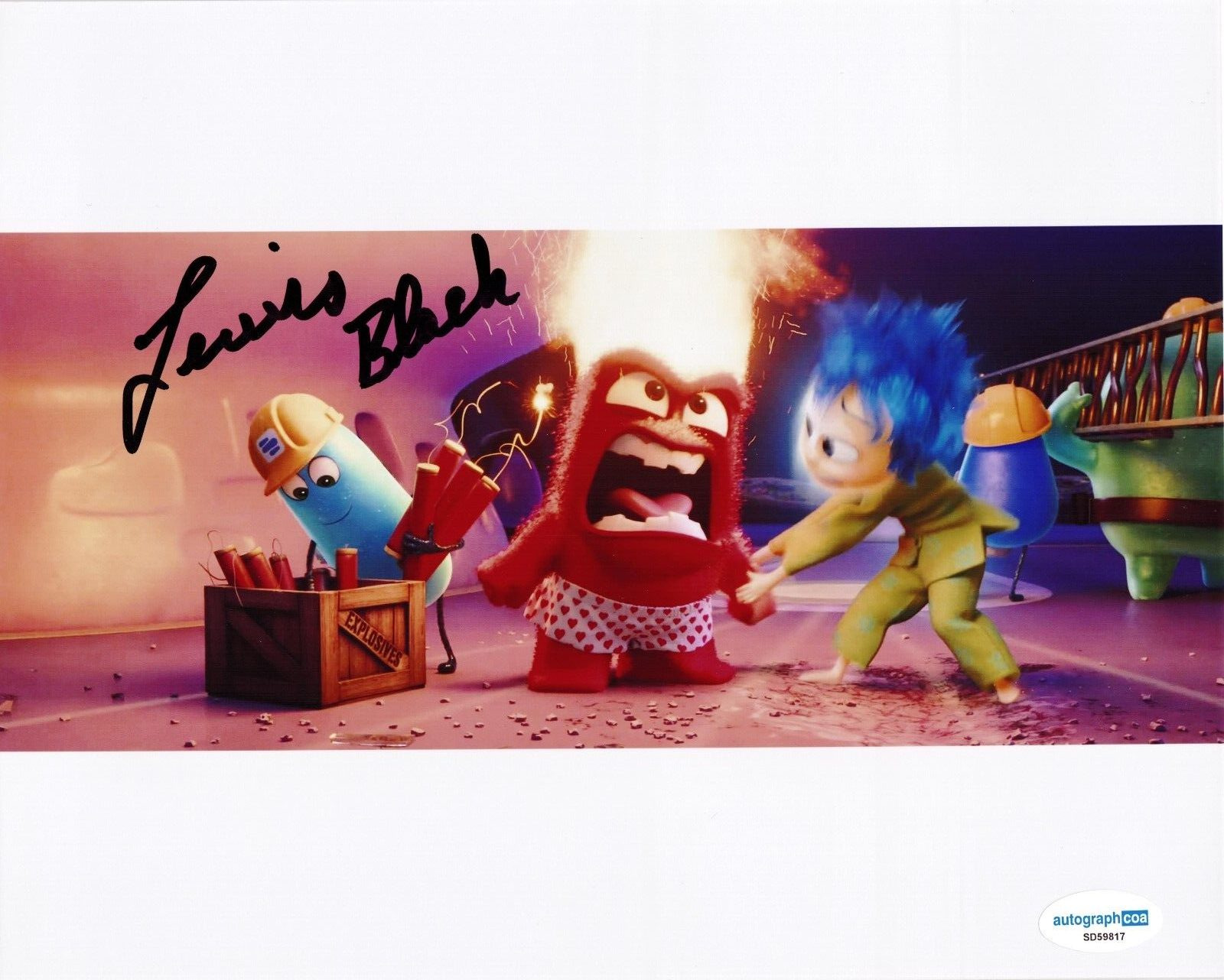 Lewis Black Inside Out 2 ANGER Signed 8x10 Photo w/ACOA SD59817