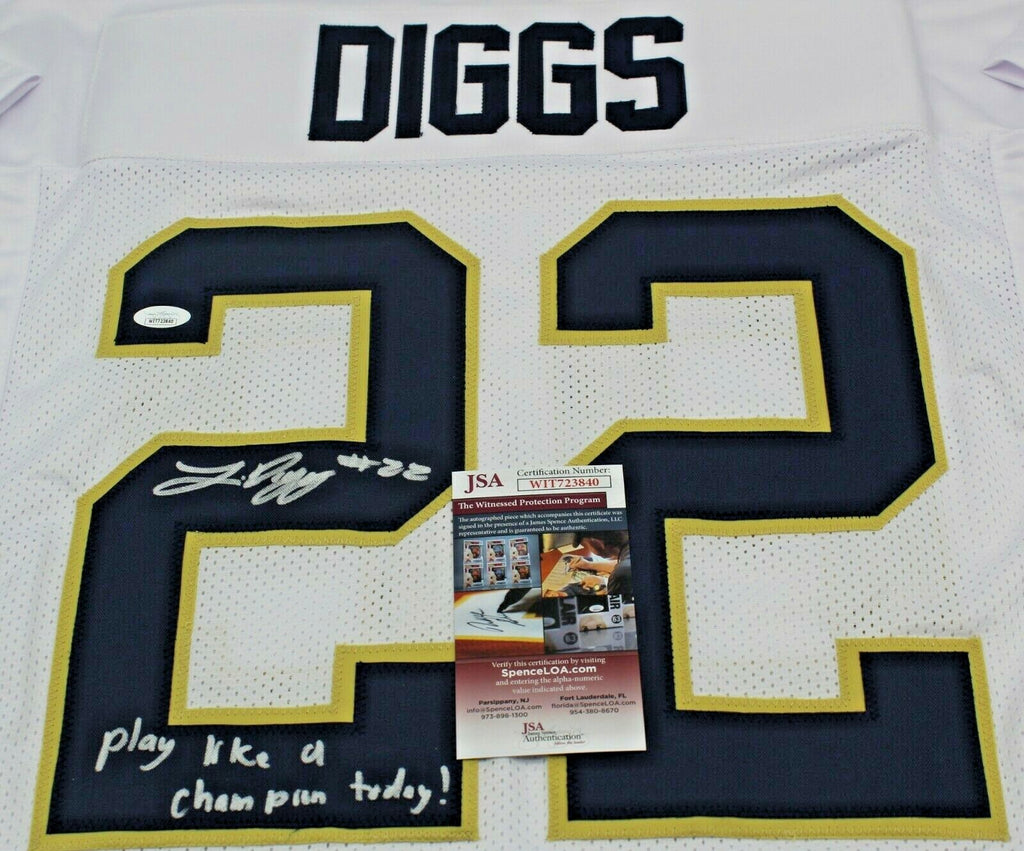 Logan Diggs Signed Custom White Notre Dame Football Jersey w/JSA COA PLACT