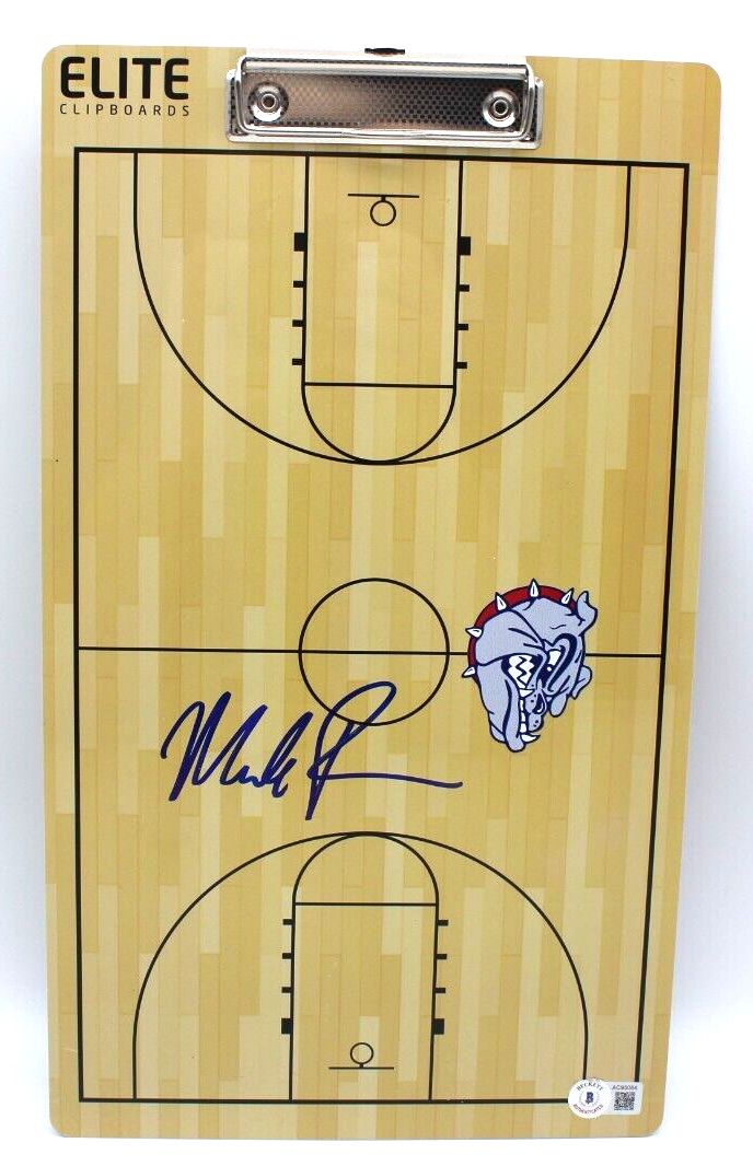 Mark Few Signed Gonzaga Bulldogs HOF Clipboard/Play w/Beckett COA AC93084