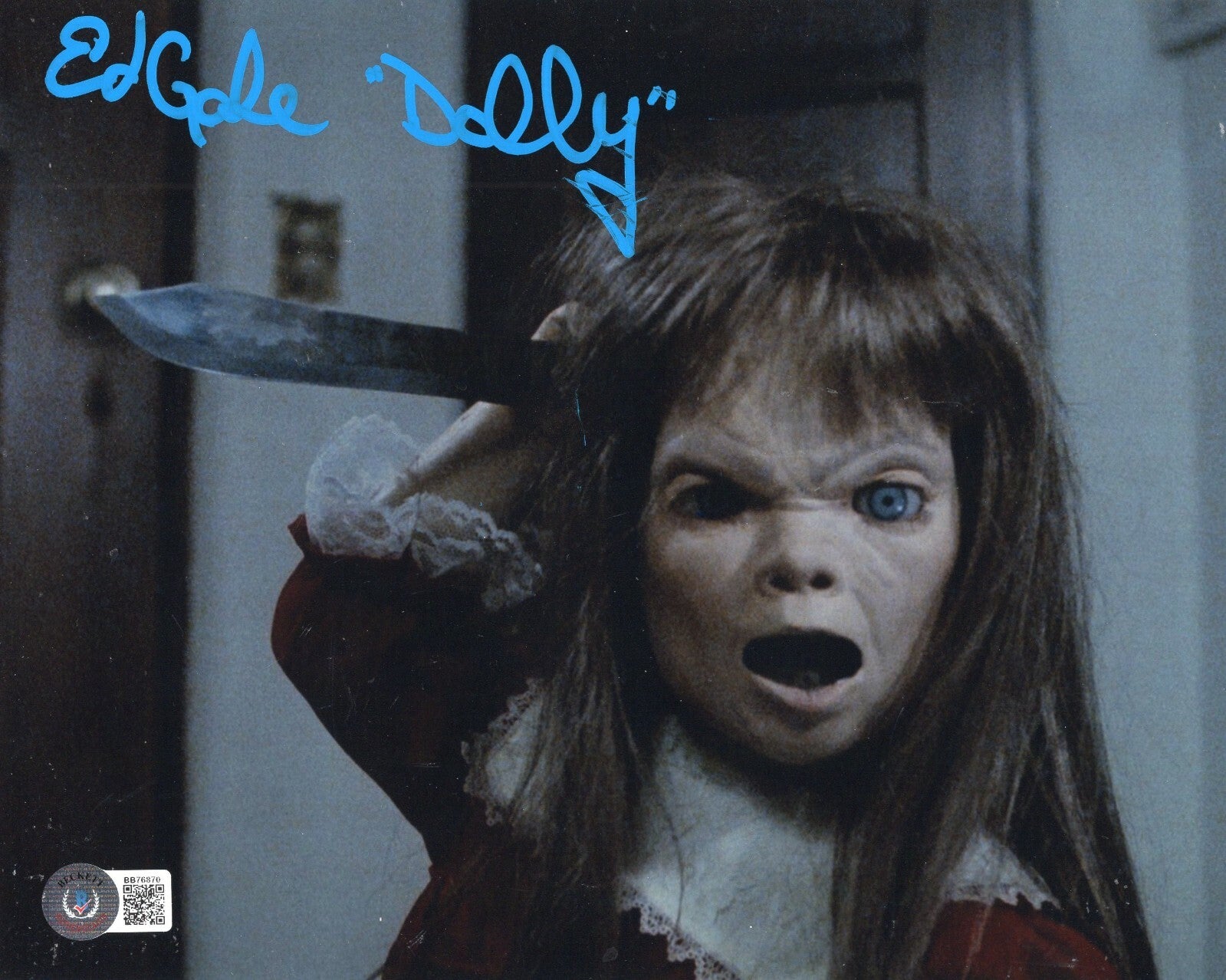 Ed Gale Signed Dolly Dearest Horror Movie 8x10 Photo w/Beckett COA BB76870
