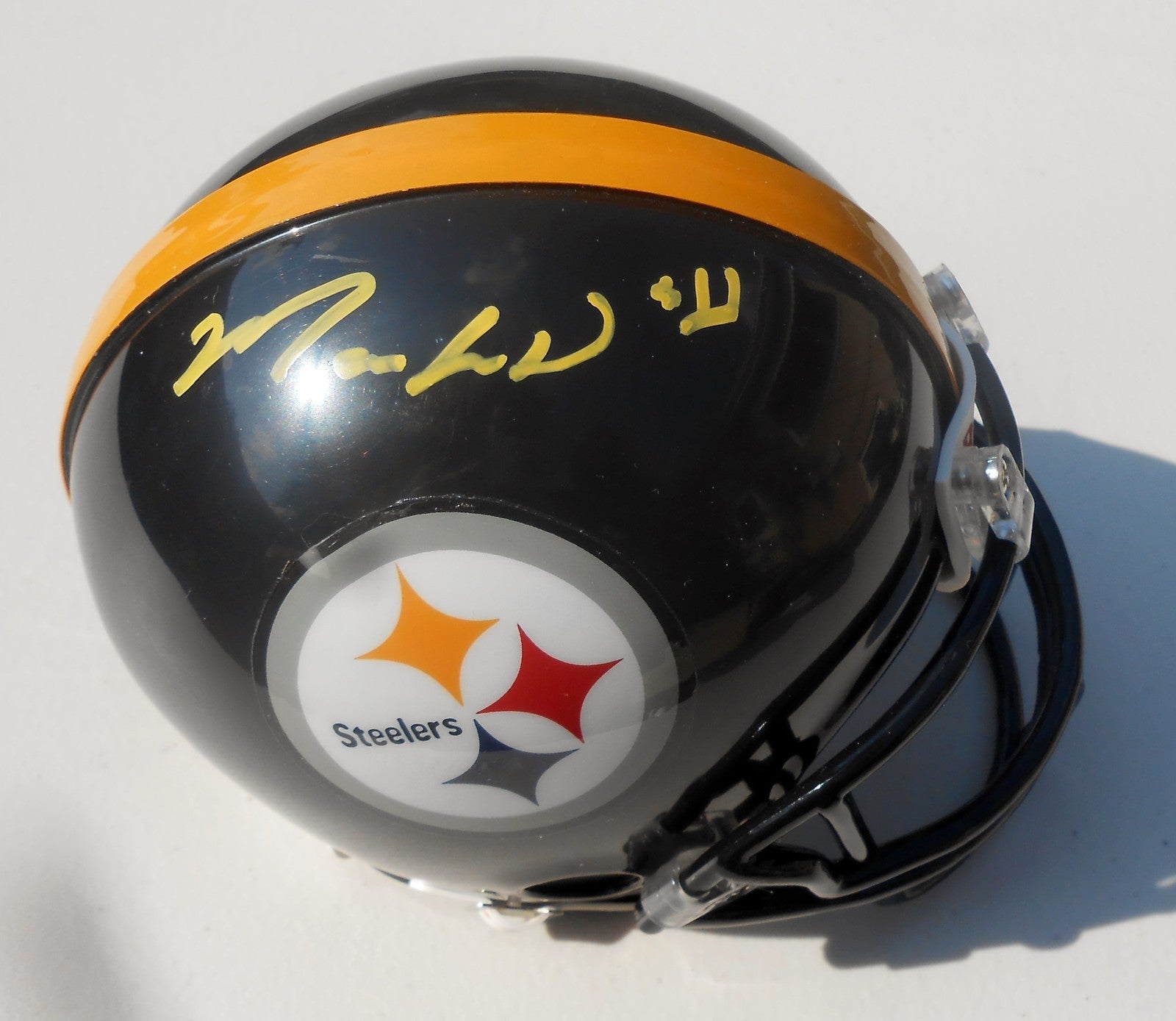Markus Wheaton Signed Pittsburgh Steelers Football Mini Helmet w/COA 2015