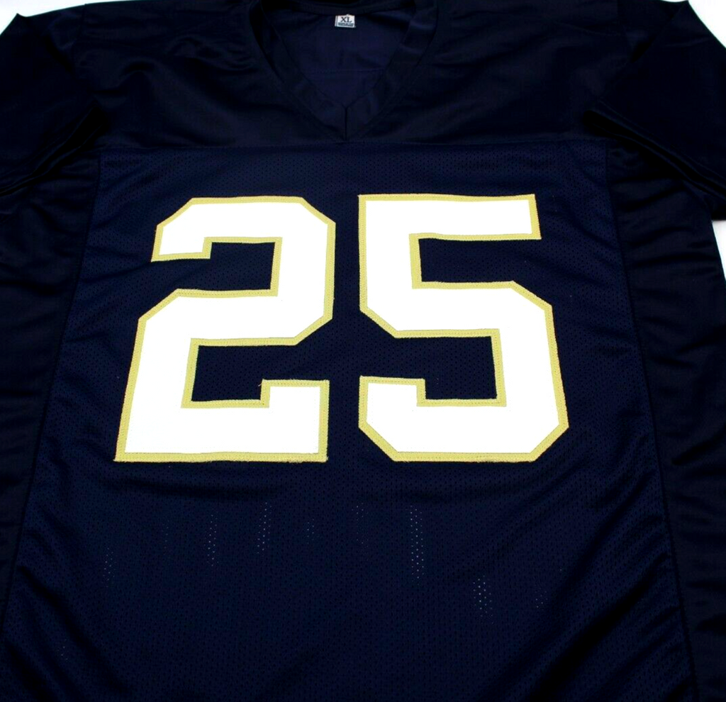 Chris Tyree Signed Custom Blue Notre Dame Football Jersey w/JSA COA Proof