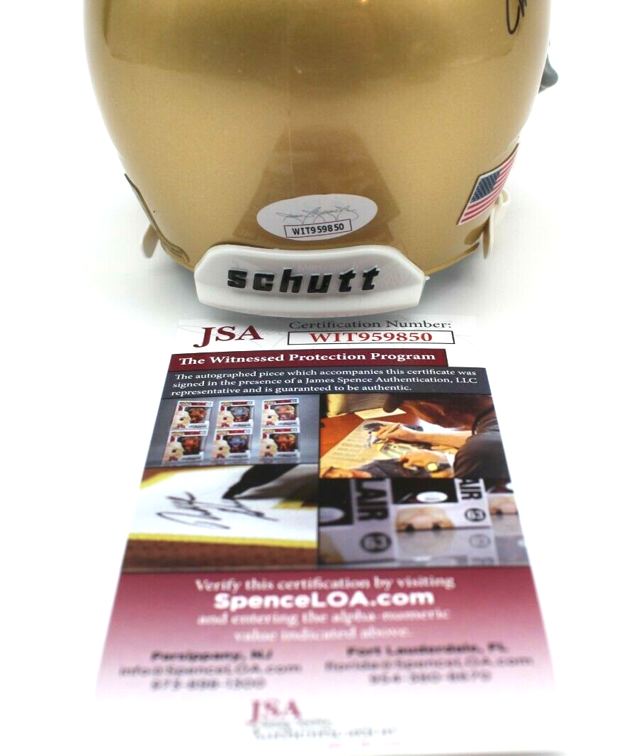 Drew Pyne Signed Notre Dame Fighting Irish Mini Football Helmet w/JSA COA #2