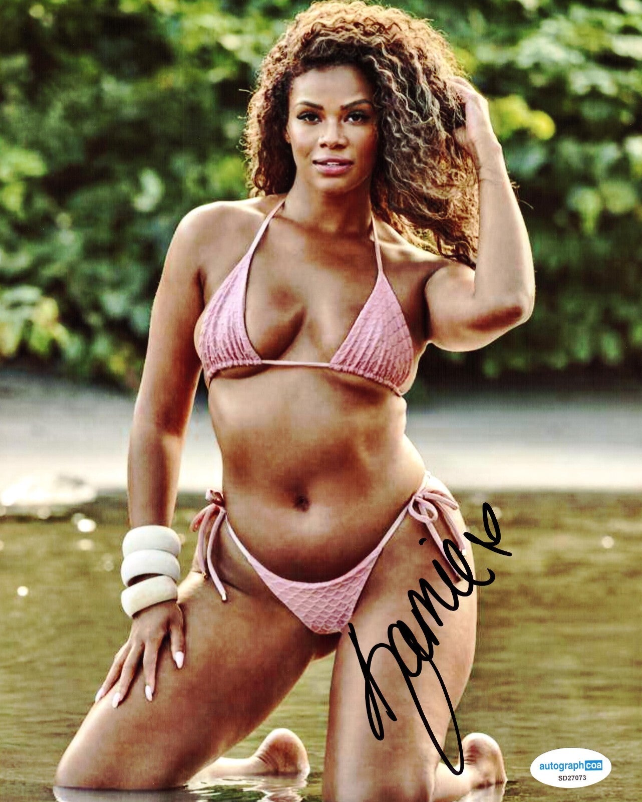 Kamie Crawford Signed 8x10 Photo Sports Illustrated Model w/ACOA SD27073