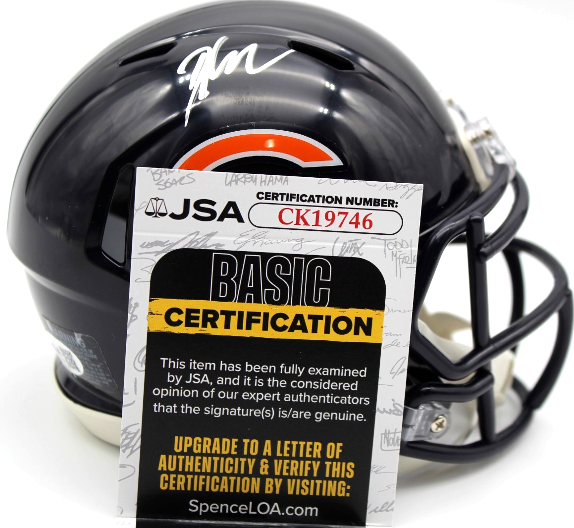 D'Andre Swift Chicago Bears Signed Mini Football Helmet w/JSA COA CK19746
