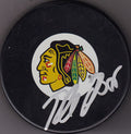 Rostislav Olesz Signed Puck w/COA Chicago Blackhawks Autograph Souvenir 2011 #1