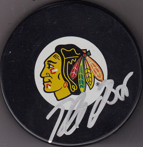 Rostislav Olesz Signed Puck w/COA Chicago Blackhawks Autograph Souvenir 2011 #1