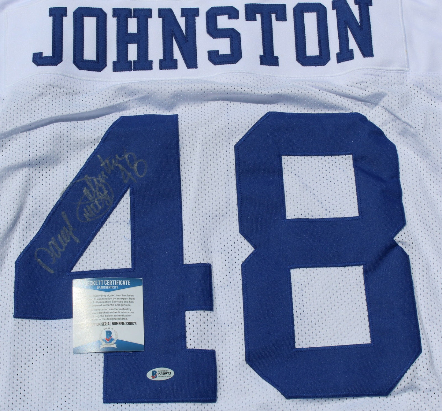 Daryl Johnston Signed Dallas Cowboys Custom XXL Jersey w/Beckett COA S30973