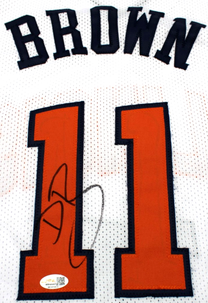 Dee Brown Illinois Fighting Illini Signed White Custom Jersey w/JSA Witness COA