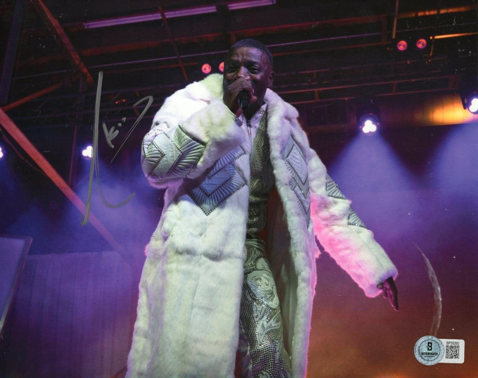 Akon Hip Hop Rap Konvict Locked Up Signed 8x10 Photo w/Beckett COA BP59260