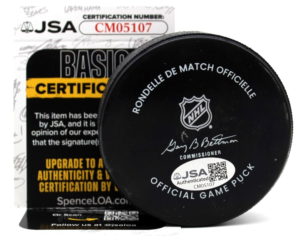 Dmitri Simashev Signed Utah Mammoth Hockey Game Puck w/JSA COA CM05107