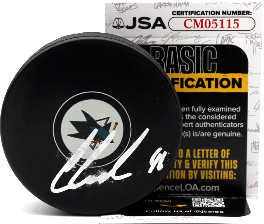 Cam Lund Signed San Jose Sharks Official Hockey Autograph Puck w/JSA COA CM05115