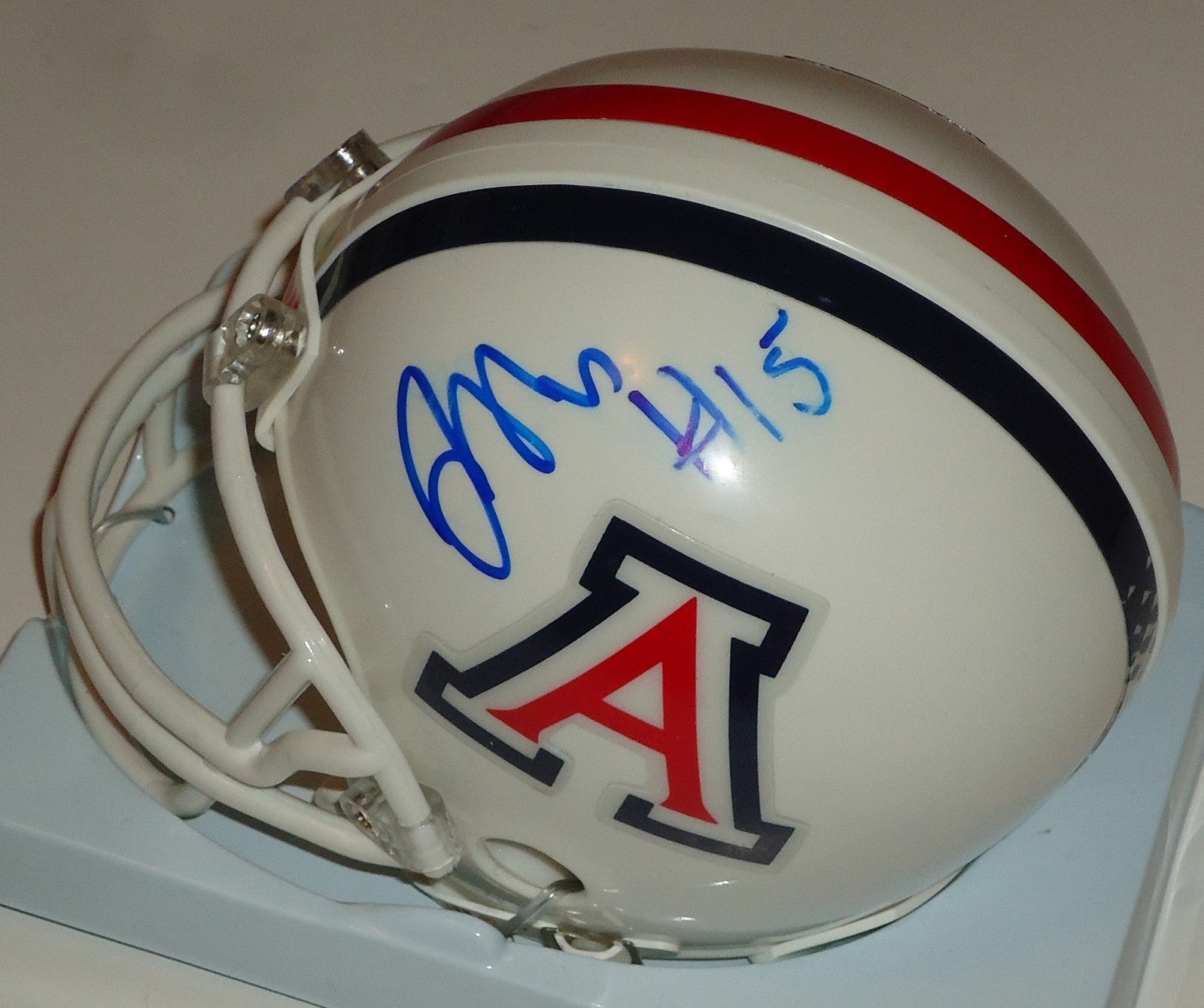 Jesse Scroggins III signed Arizona Wildcats mini football helmet W/Coa