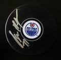 Oscar Klefbom Signed Edmonton Oilers Autograph Puck w/COA 2017 #2 Smeared