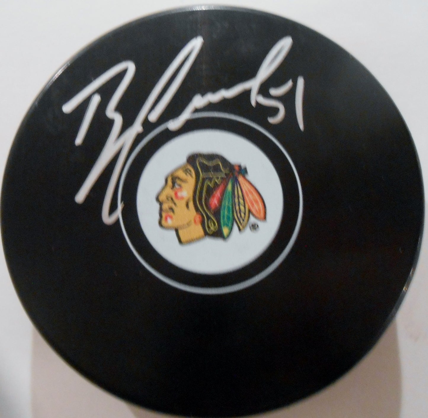Brian Campbell Signed 2016-17 Chicago Blackhawks Logo Puck w/COA