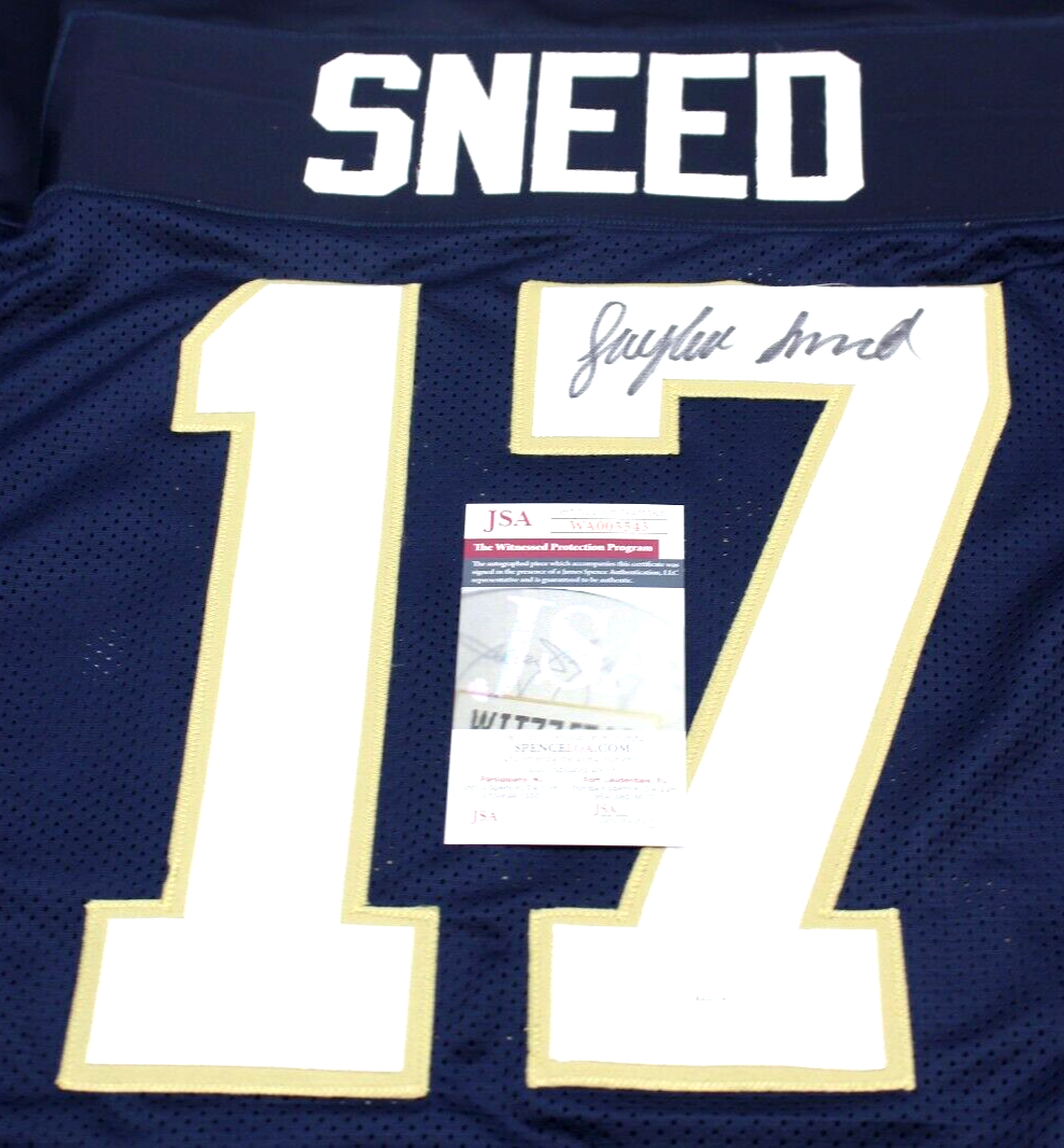 Jaylen Sneed Signed Custom Blue Notre Dame Football Jersey w/JSA COA Proof