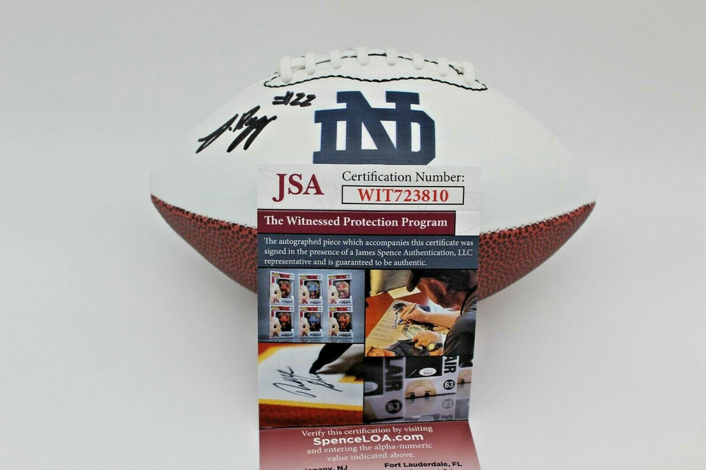 Logan Diggs Signed Notre Dame Fighting Irish MINI Football w/JSA COA 9/11/21