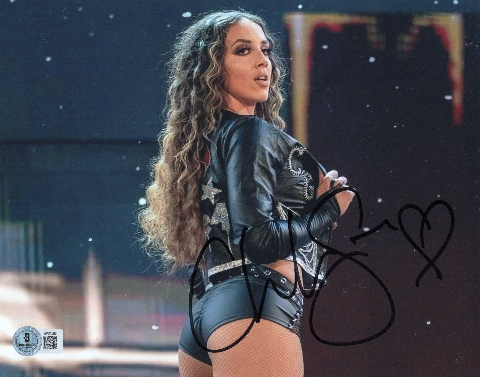 Chelsea Green Wrestling WWE Smackdown Signed 8x10 Photo w/Beckett COA BP01588