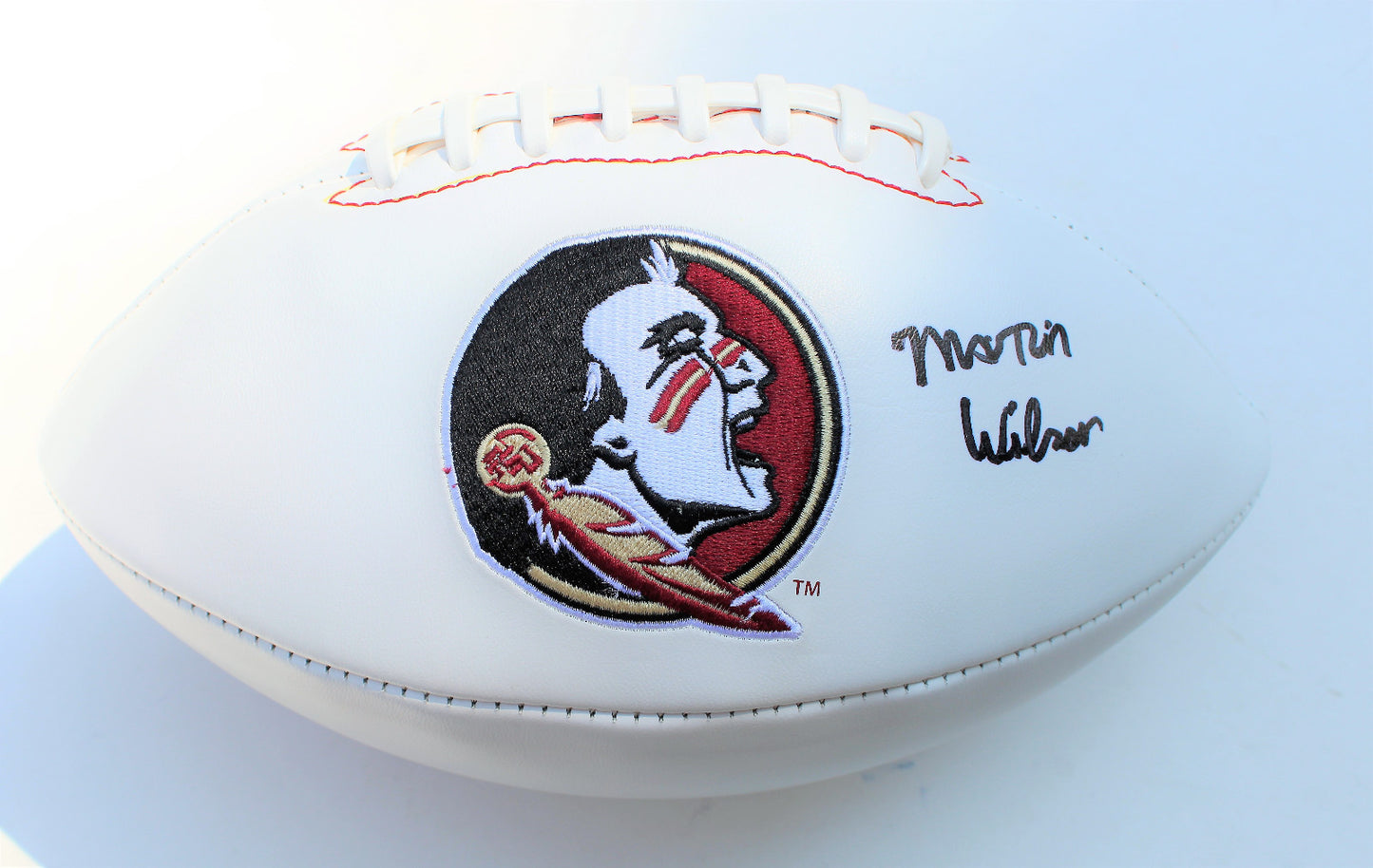 Marvin Wilson Signed Florida State Seminoles Logo Football w/COA C