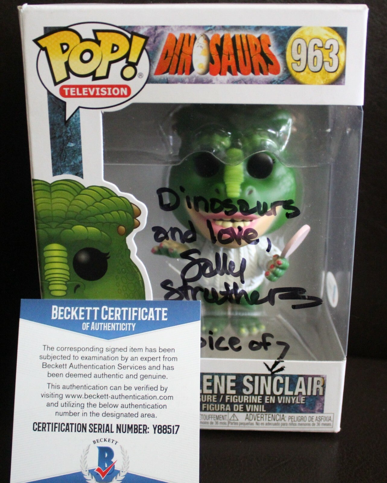 Sally Struthers Signed Dinosaurs TV Charlene Funko Pop #963 w/Beckett COA Y88517
