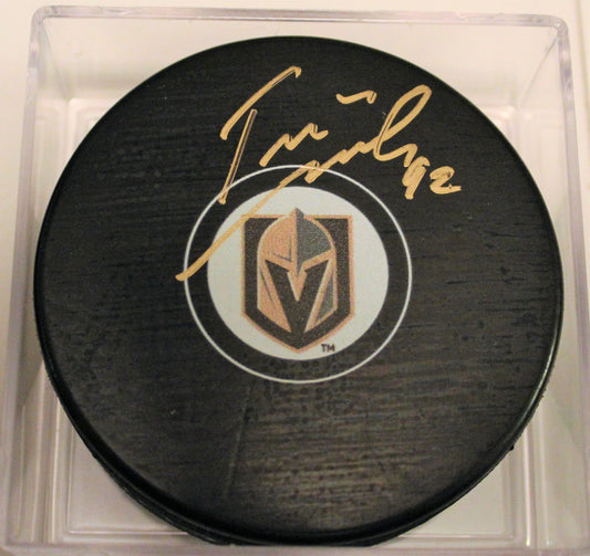 Tomas Nosek Signed 2017-18 Vegas Golden Knights Autograph Puck w/COA #1