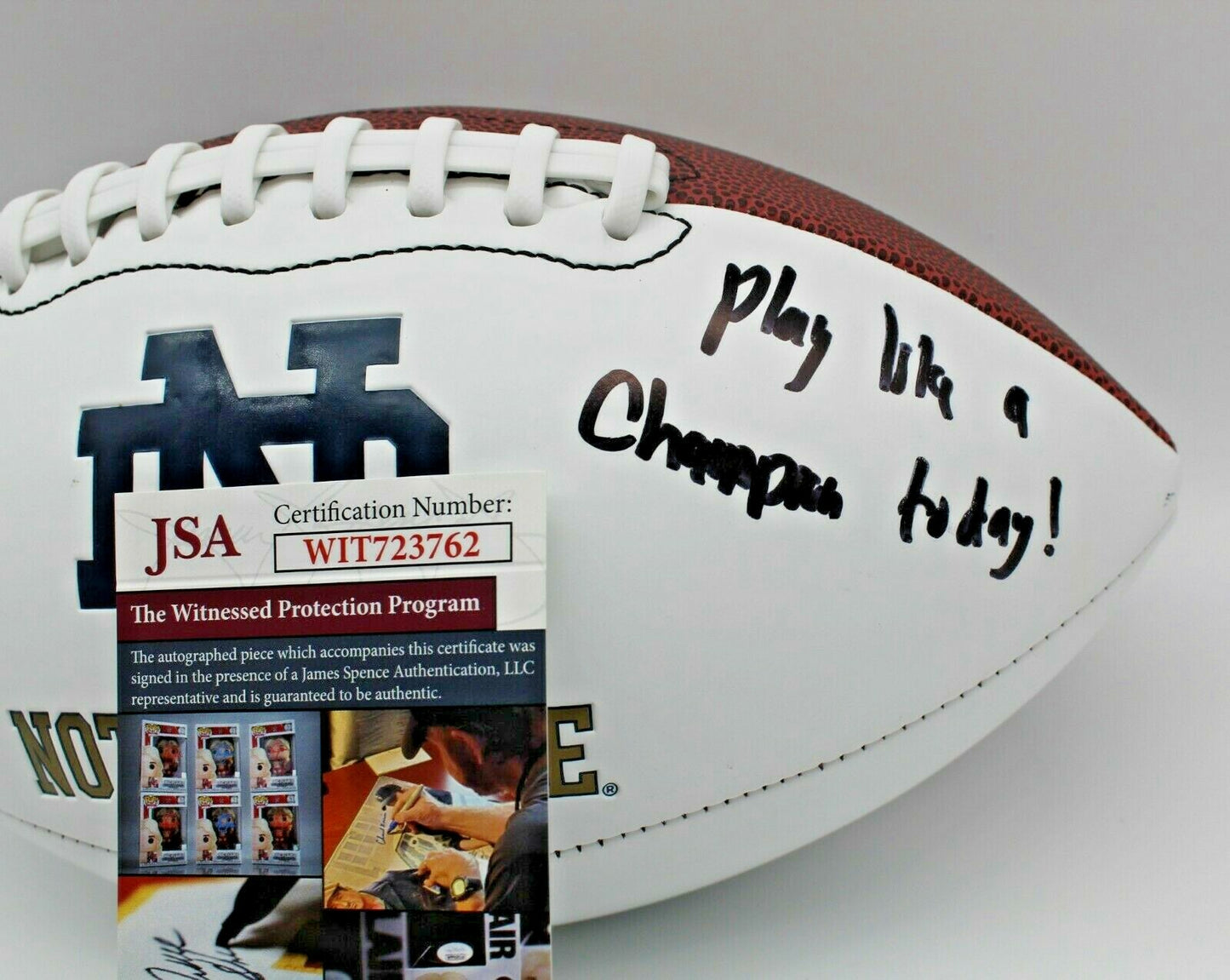Logan Diggs Signed Notre Dame Fighting Irish Logo Football w/JSA COA Witness #1