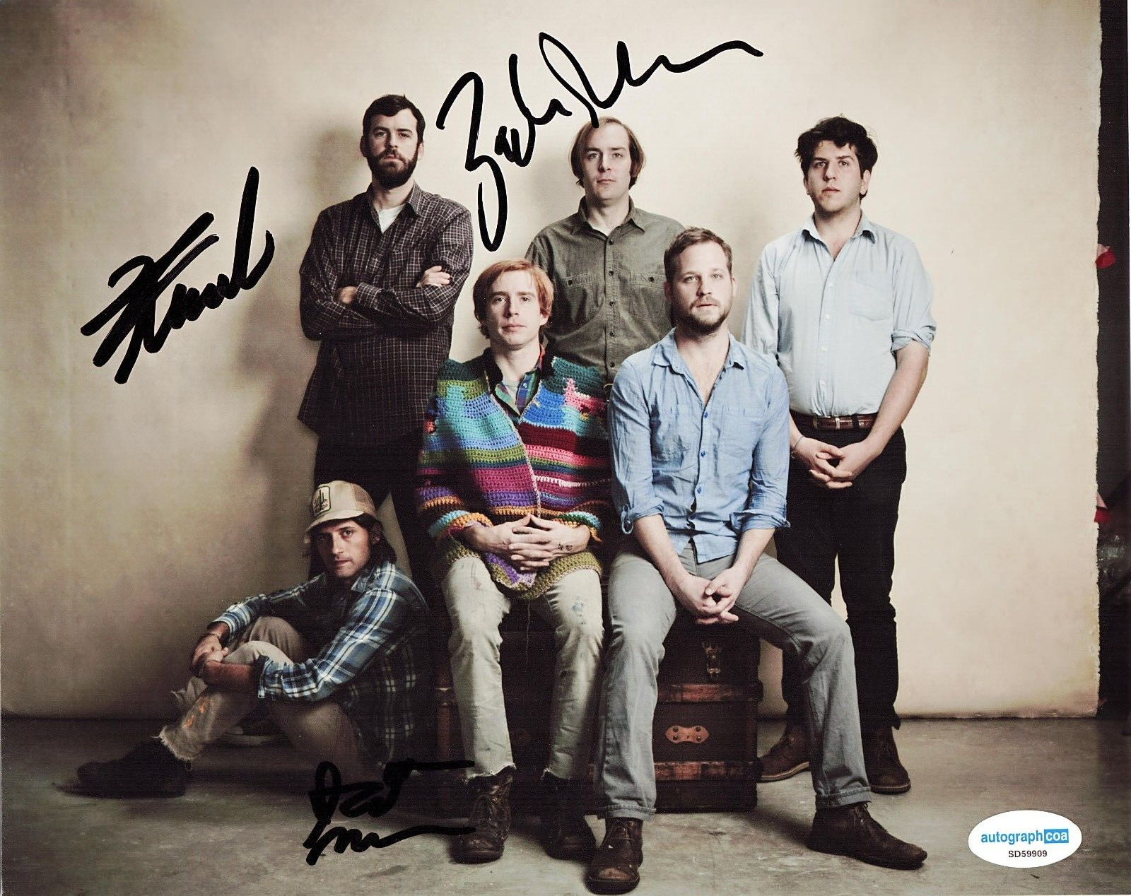 Dr. Dog Group Signed 8x10 Photo ACOA SD59909 Zach Miller Scott McMicken McElroy