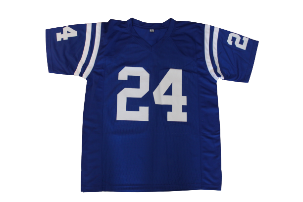 Lenny Moore Signed Indianapolis Colts Blue Custom Jersey w/Beckett COA Z02190
